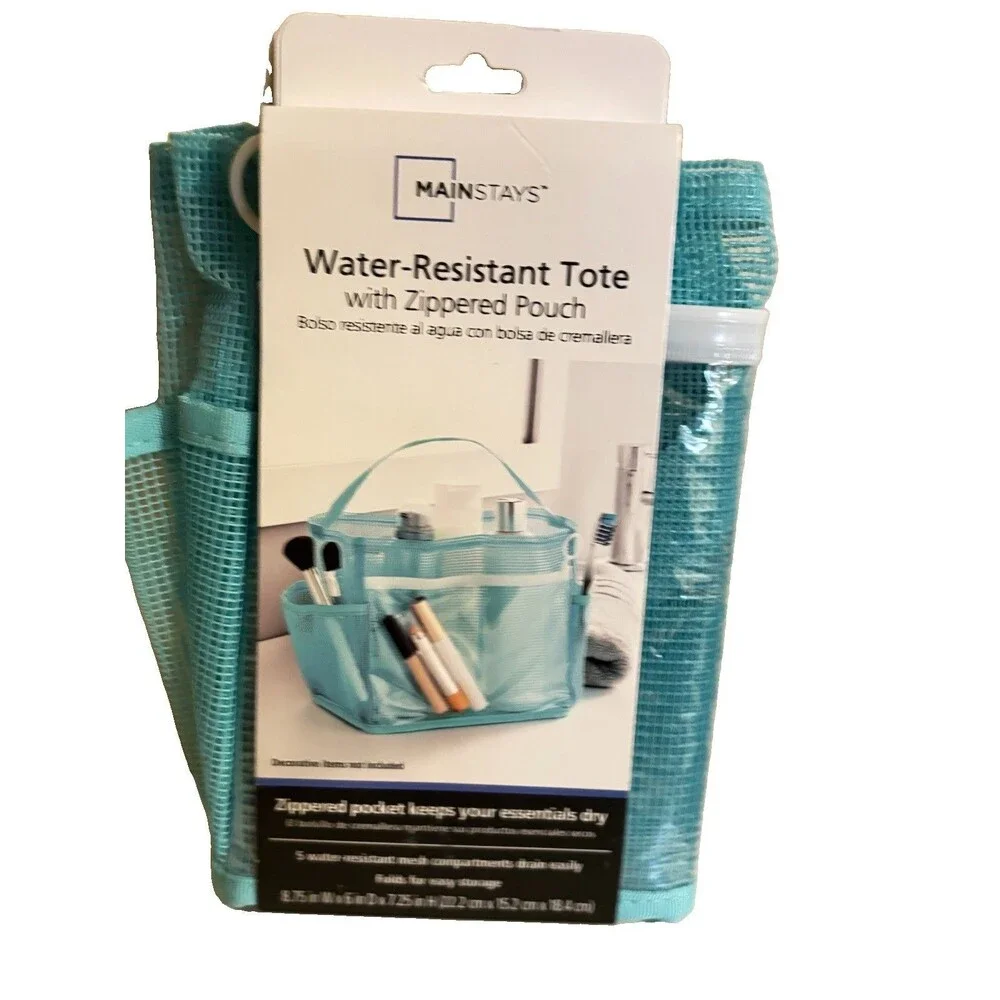 New - Mainstays Water Resistant Tote With Zipper Water - green